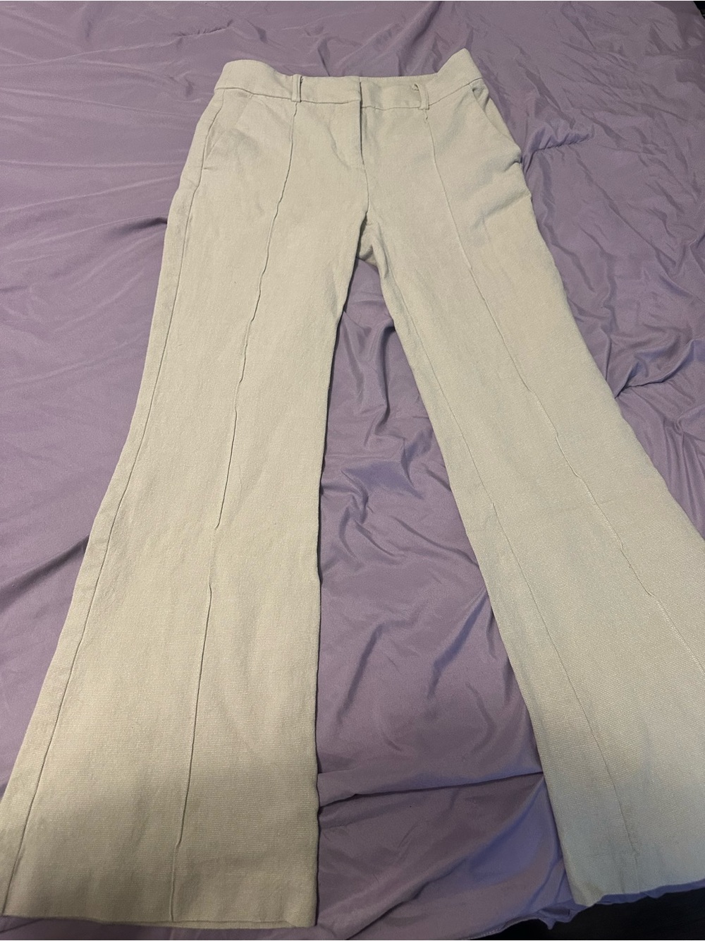 LOFT- Light Beige Sutton Flare Dress Pants